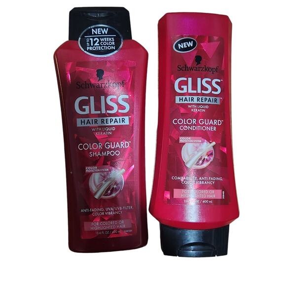 Schwarzkopf Gliss Hair Repair Keratin Color Guard 1 Shampoo &‎ 1 Conditioner - Picture 1 of 7